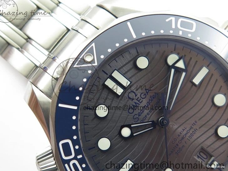 0401 Seamaster Diver 300M ORF 1:1 Best Edition Blue Ceramic Gray Dial on SS Bracelet A HighQuality 7867